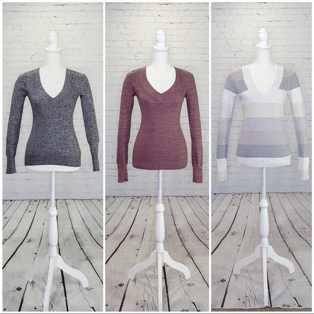 Express Long-Sleeved V-Neck Sweater Bundle